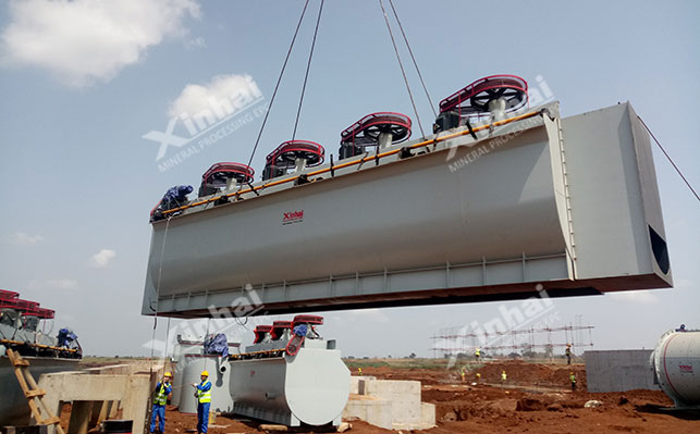 Xinhai Flotation The machine selection equipment is being installed on site