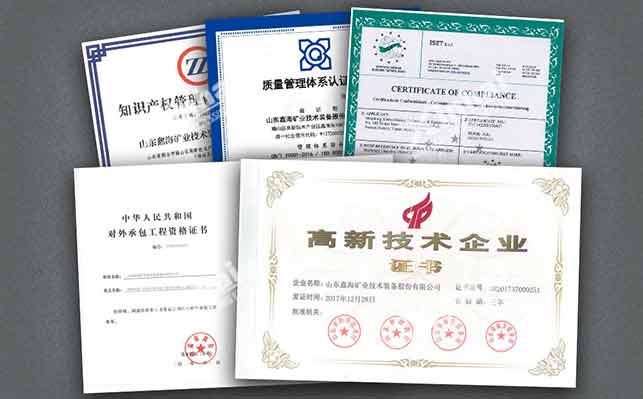 Xinhai Mining Various Certification Certificates