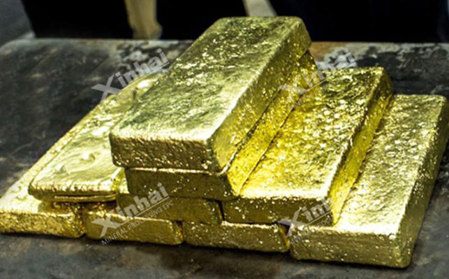 Gold ore smelted into gold bars 